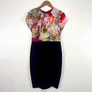 Ted Baker Multicolor Floral Midi‎ Dress #cc